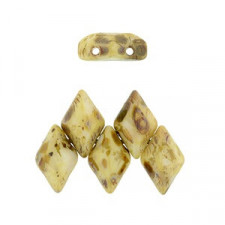 Matubo GemDuo Beads 8x5mm Opaque white - picasso